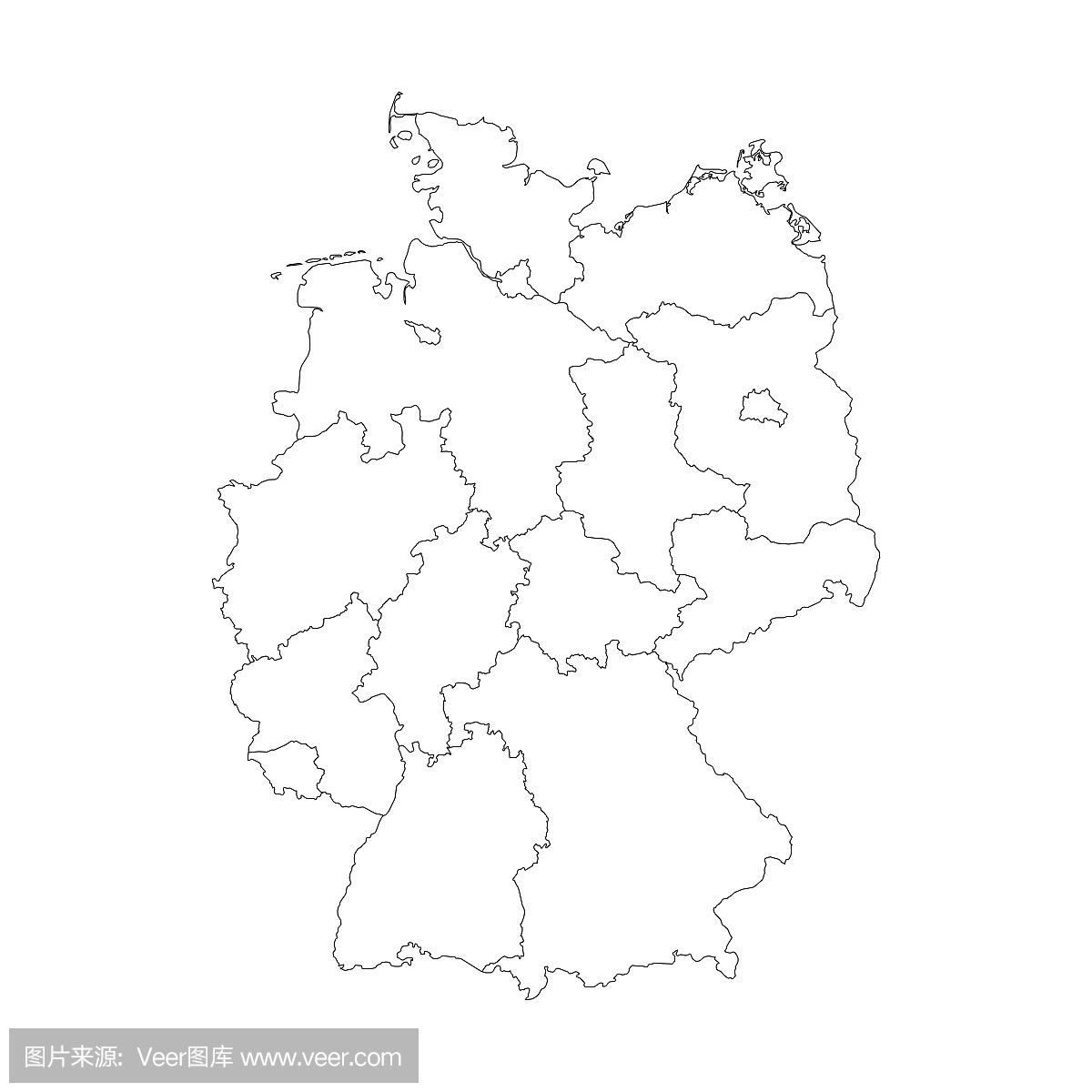 德国地图分为联邦州