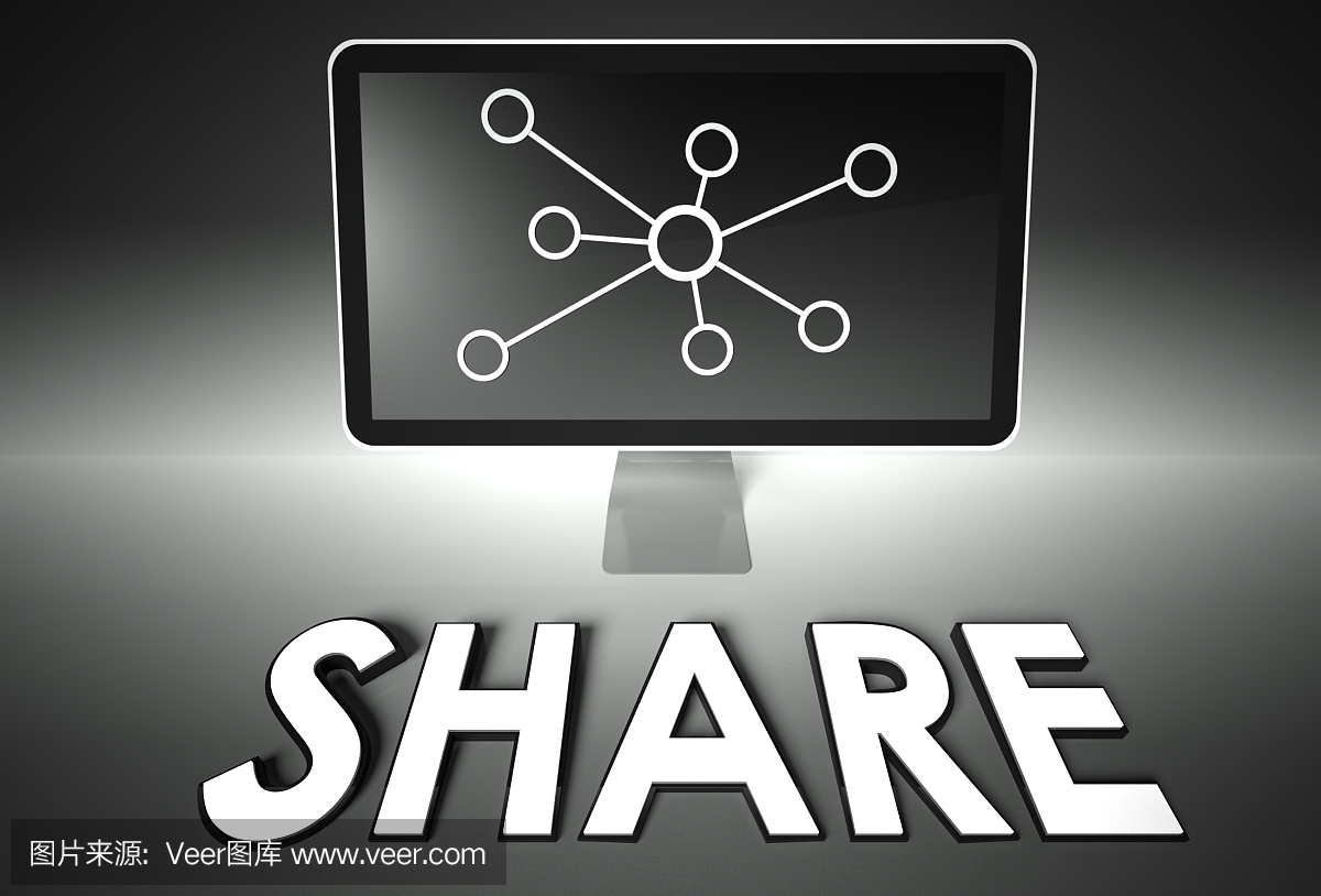 屏幕和互联网标志与共享,网络