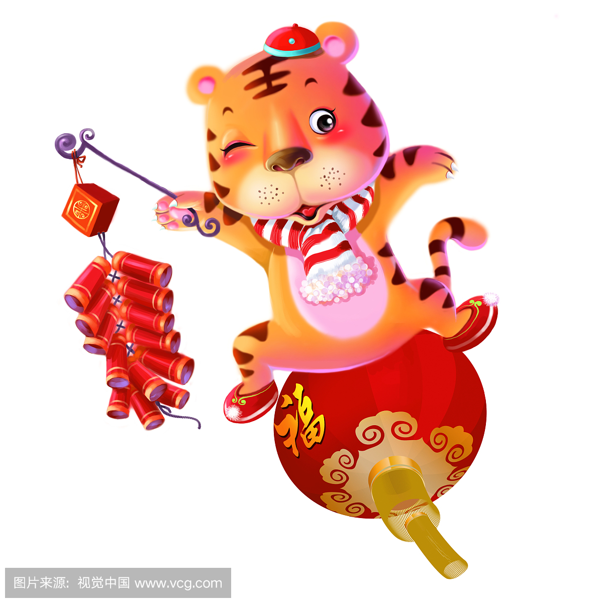 卡通生肖老虎节日系列(春节)