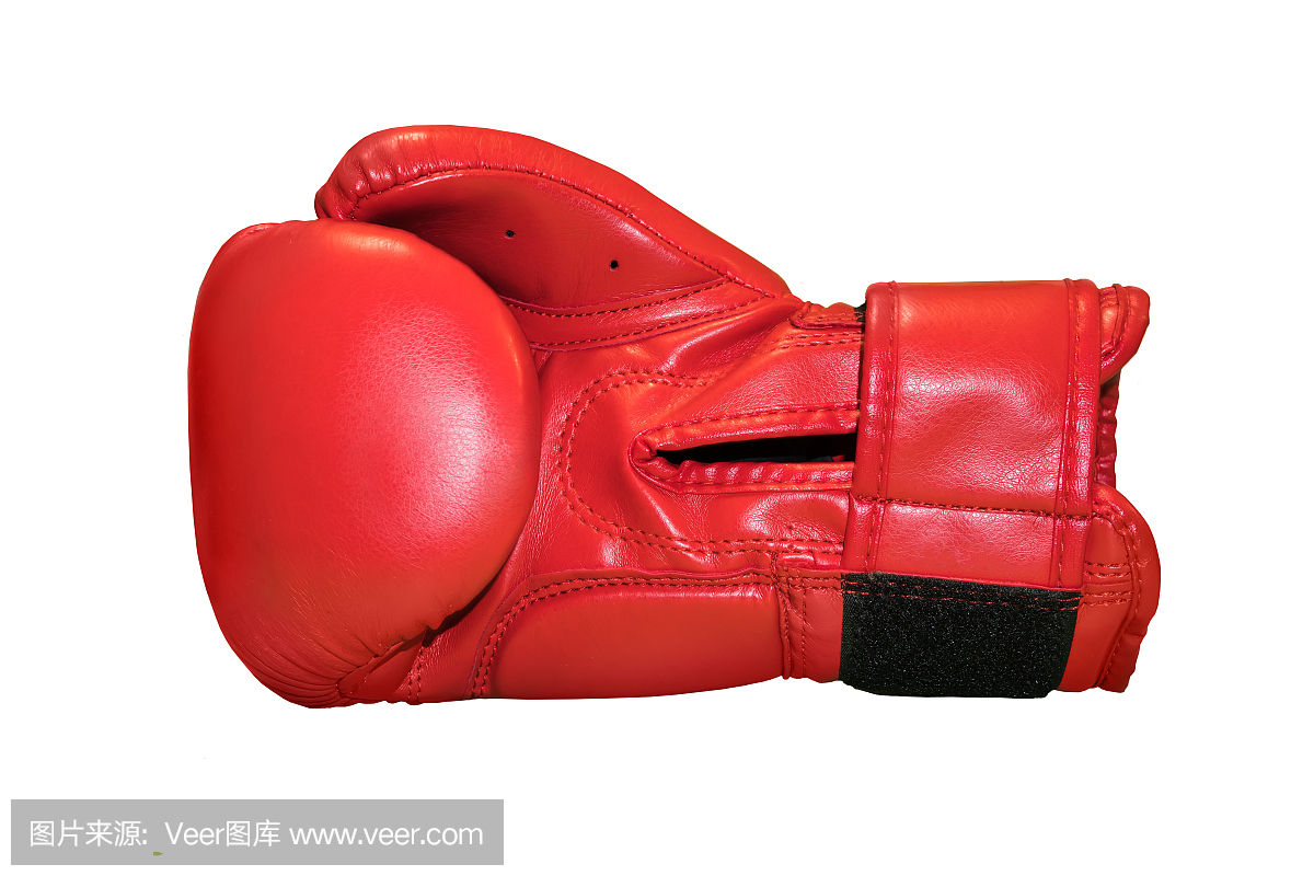 被隔绝的红色拳击手套的演播室射击