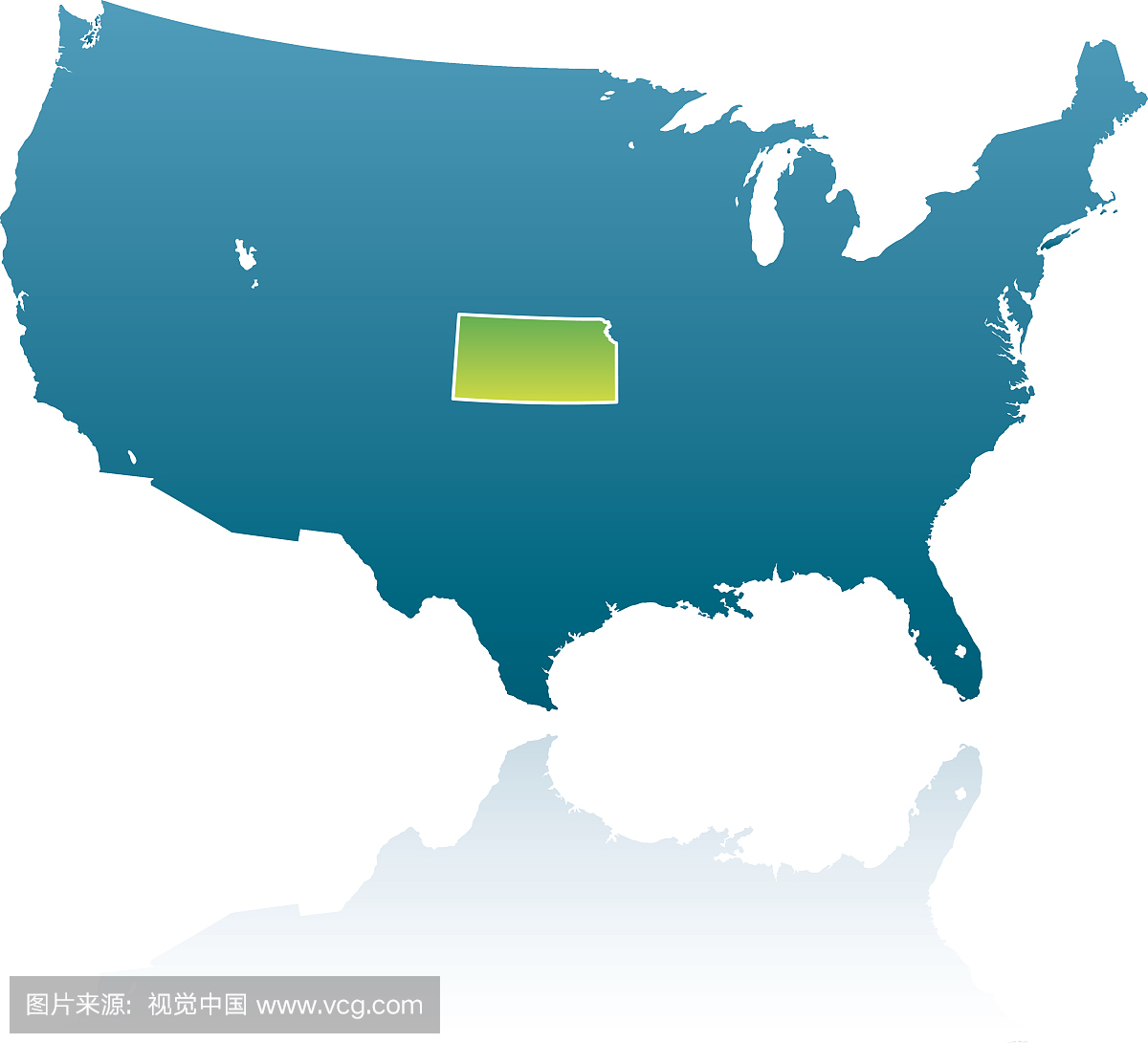 美国地图:堪萨斯州