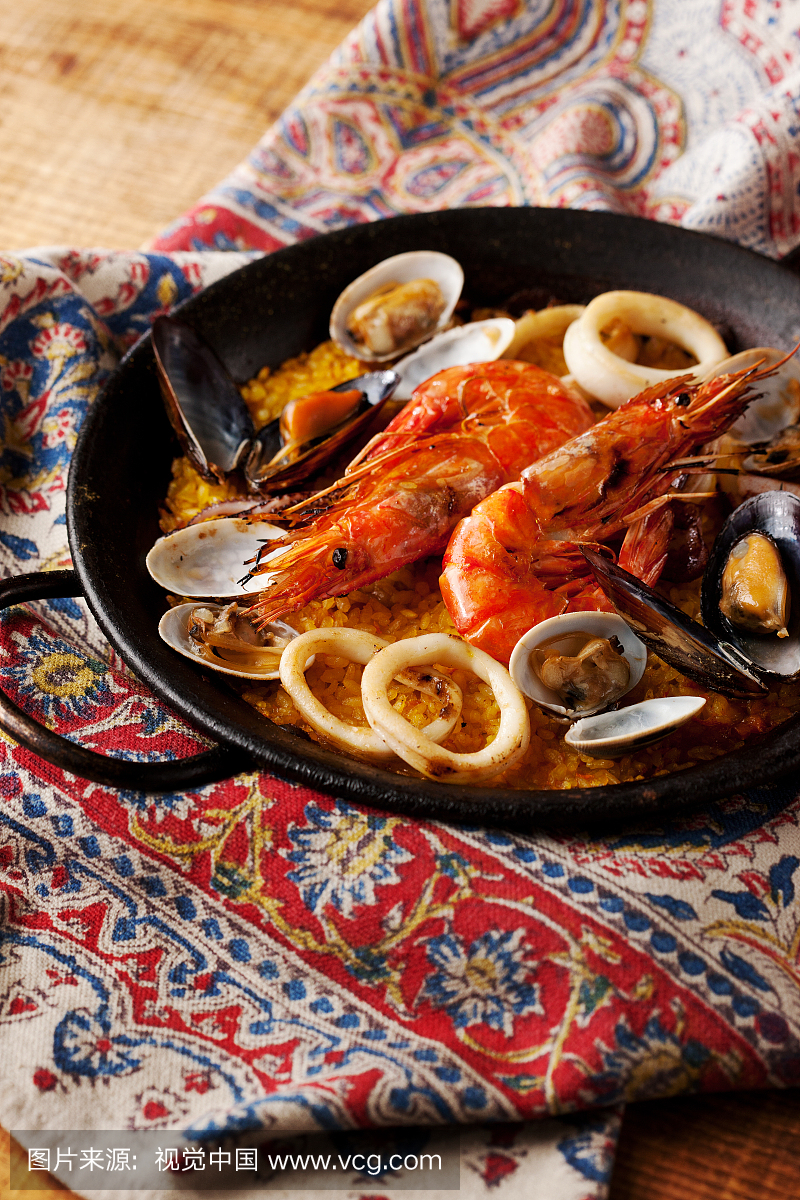 西班牙海鲜饭,主食,海产,虾
