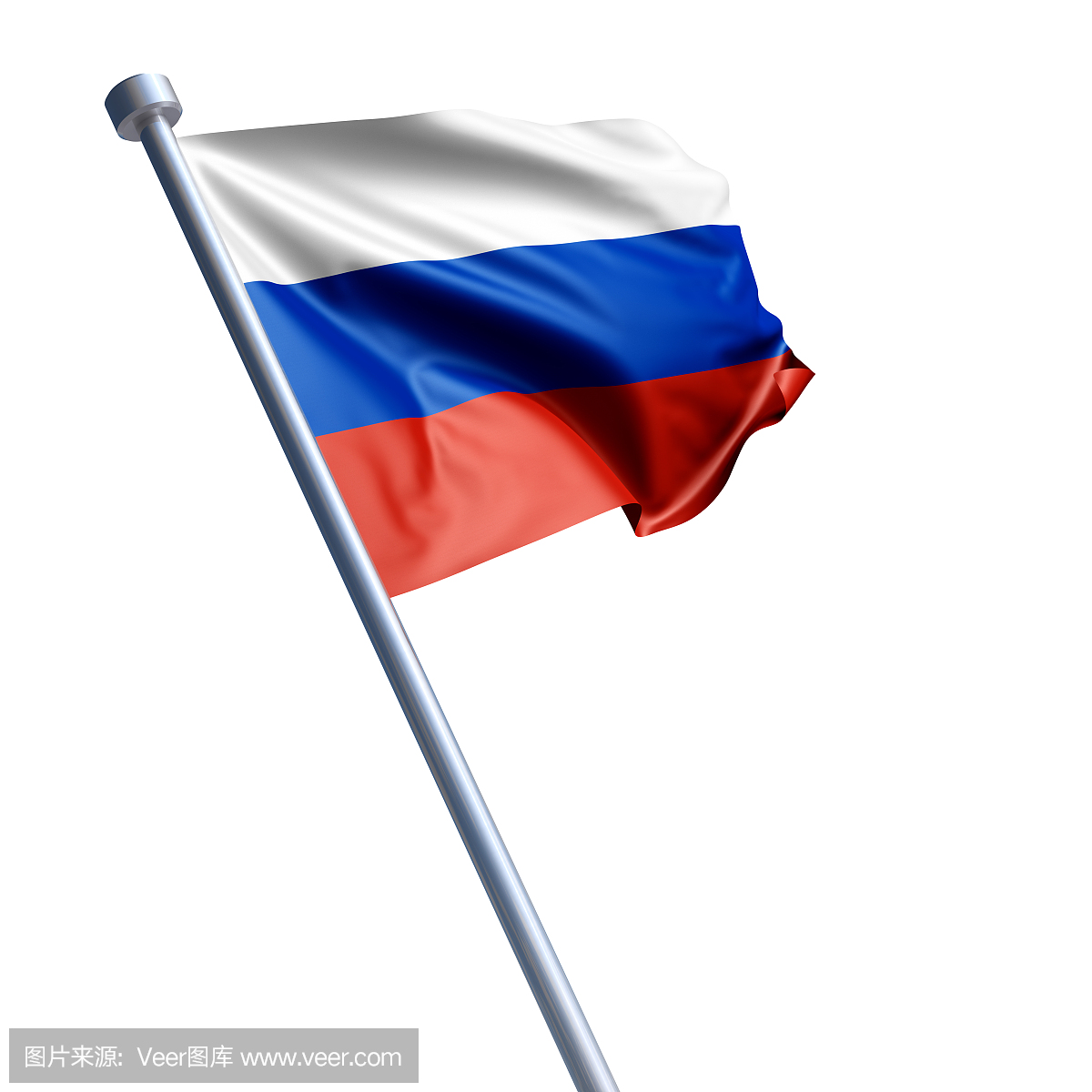 俄罗斯国旗被隔绝在白色