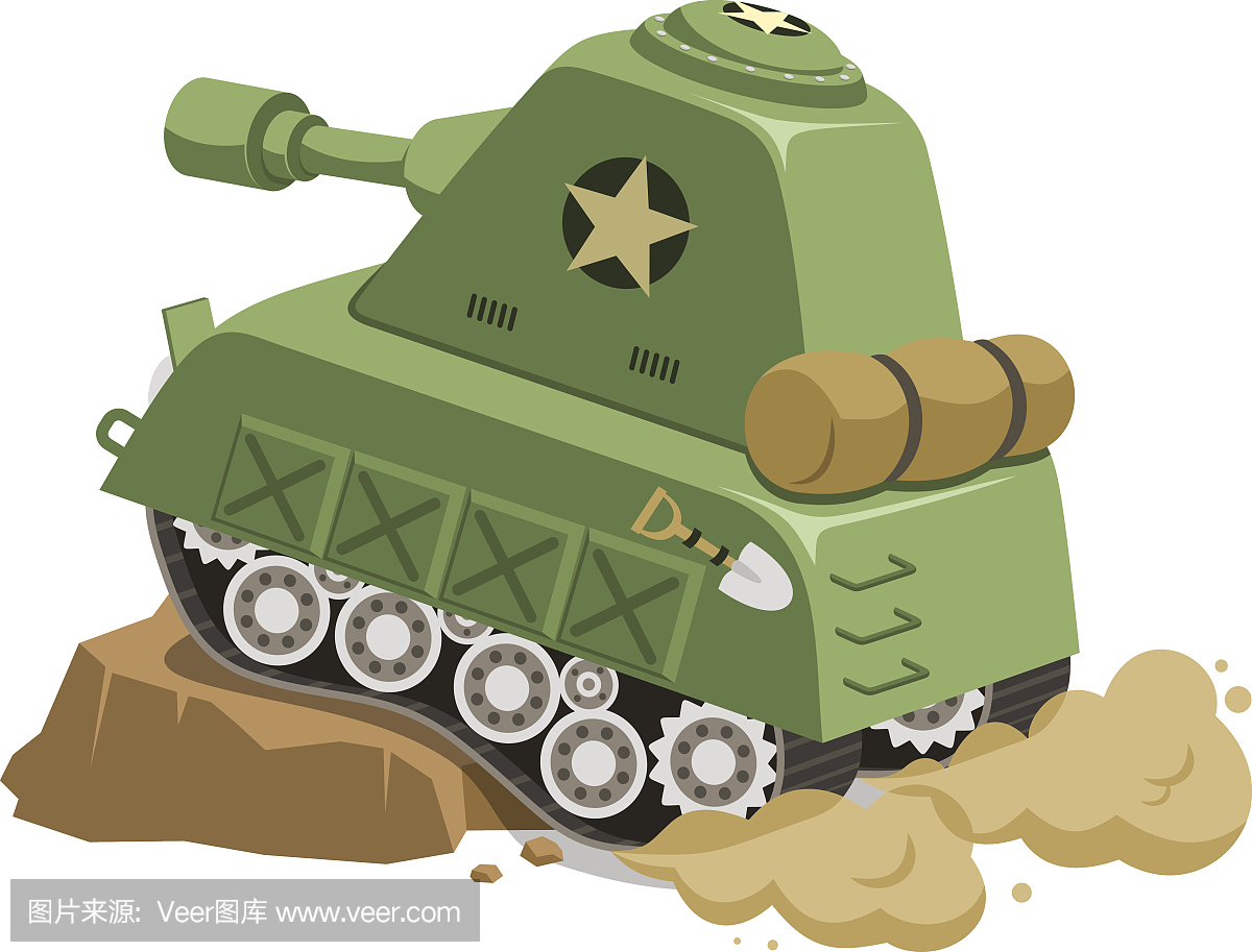 战争坦克车爬上卡通