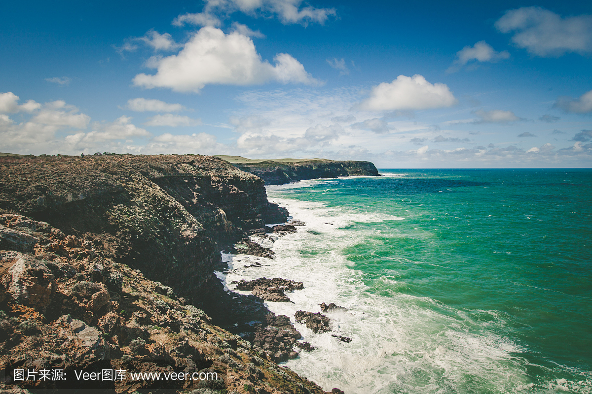 美丽崎岖的海洋海岸线在澳大利亚。图像具有复