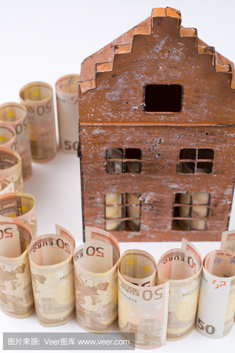 梦想房屋和抵押贷款 - 欧元票据 - 财务概念